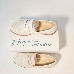 Betsey Johnson Cream Beaded Wedding loafers